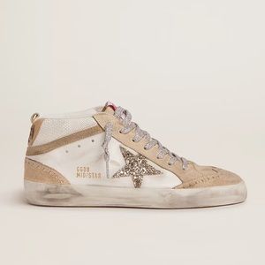 SALE DROP✨Golden Goose Mid Star LTD sneakers with light green glitter star